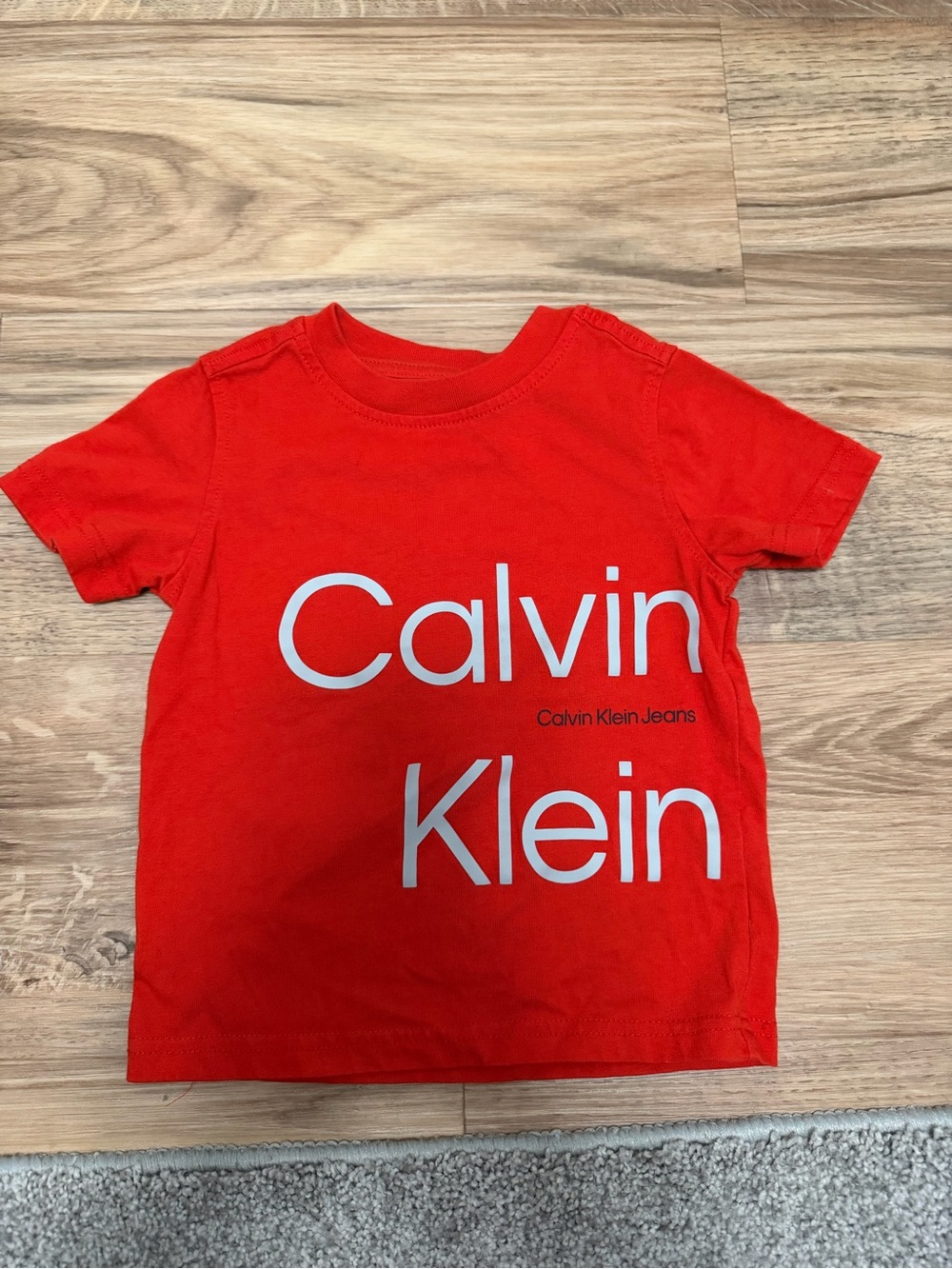 Calvin Klein Jeans Red Logo Short Sleeve Tee